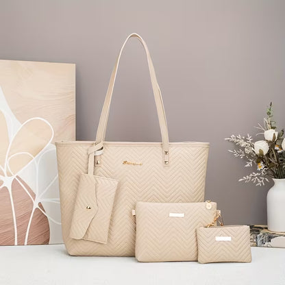 Women’s 4PCS Handbag Set – Casual Handbag, 2PCS Crossbody & Small Bag