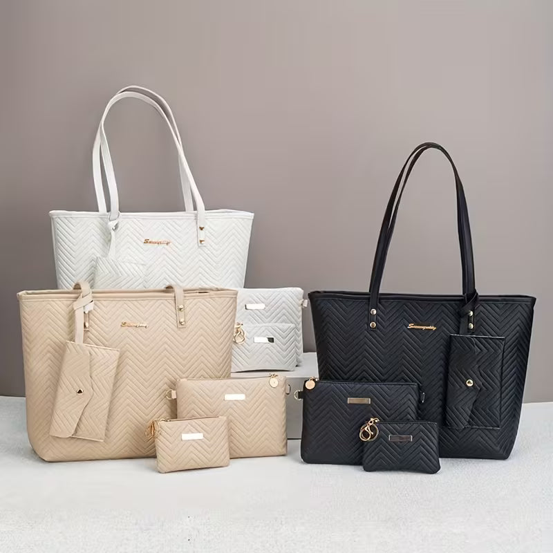 Women’s 4PCS Handbag Set – Casual Handbag, 2PCS Crossbody & Small Bag