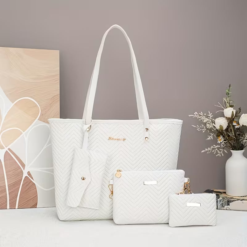 Women’s 4PCS Handbag Set – Casual Handbag, 2PCS Crossbody & Small Bag